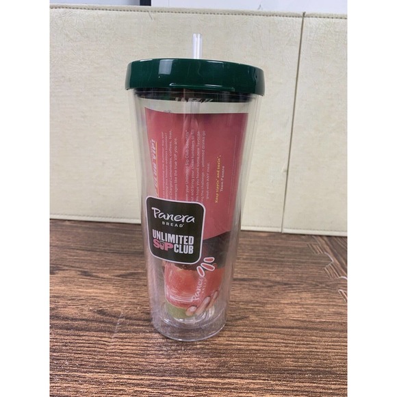 Panera Bread Sip Club VIP Clear Acrylic Tumbler Reusable Cup Insulated BPA Free - Picture 4 of 5